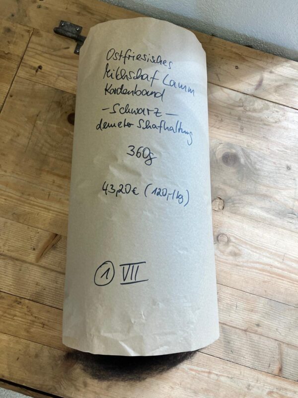 Kardenband Ostfriesisches Milchschaf  Lamm Schwarz Demeter Schafhaltung   1 VII – Bild 2